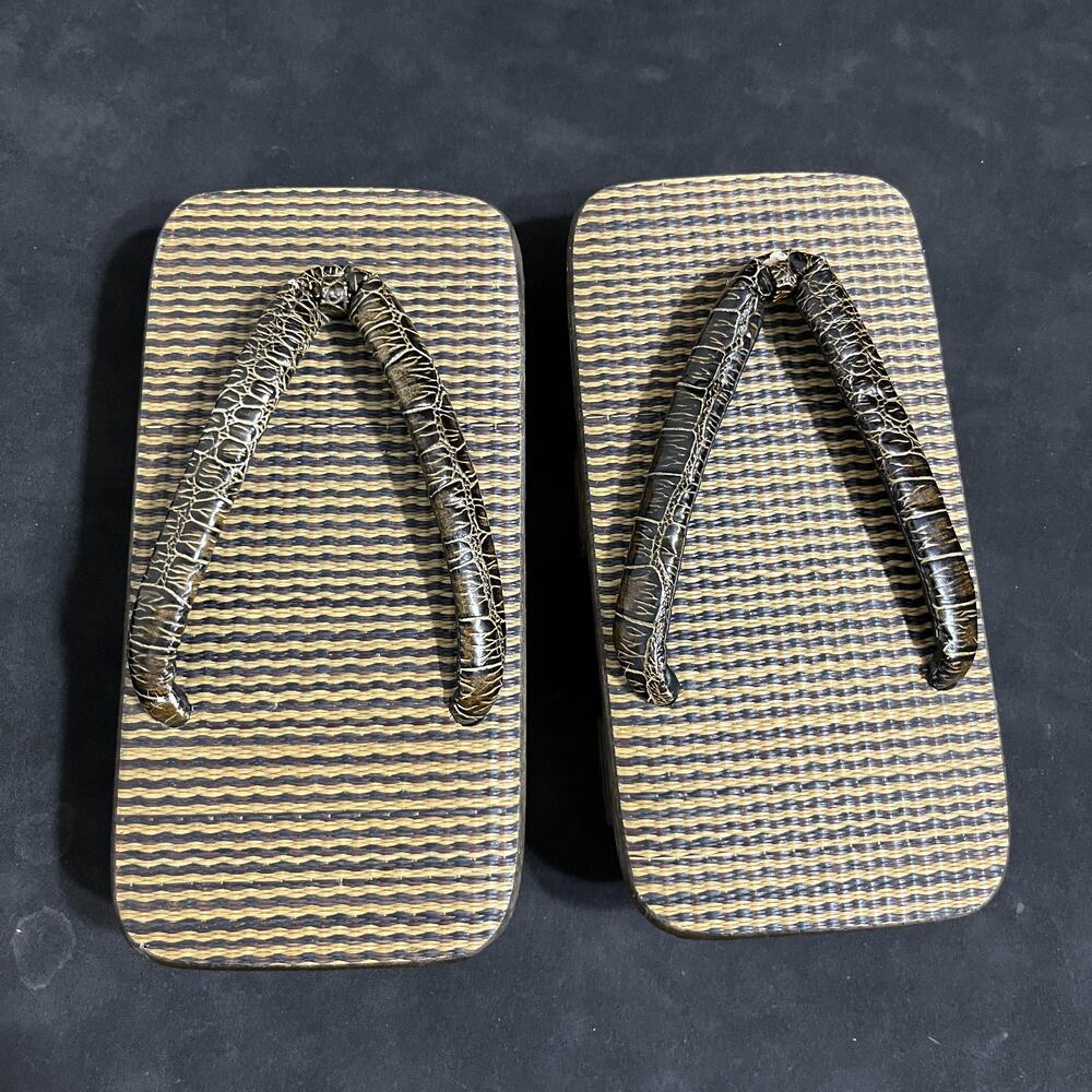Samurai Edo Period Japanese Geta Sandal Shoes Men 8 Wooden Thong Flip Flop Japan